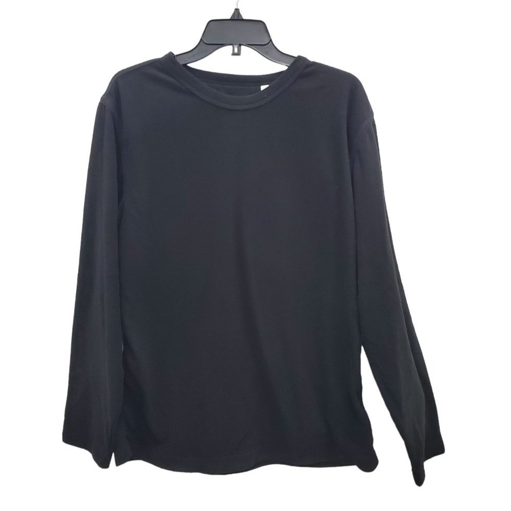 Daniel Buchler Men's Black Soft Fleece Long Sleeve Base Layer Lounge‎ Sweater M